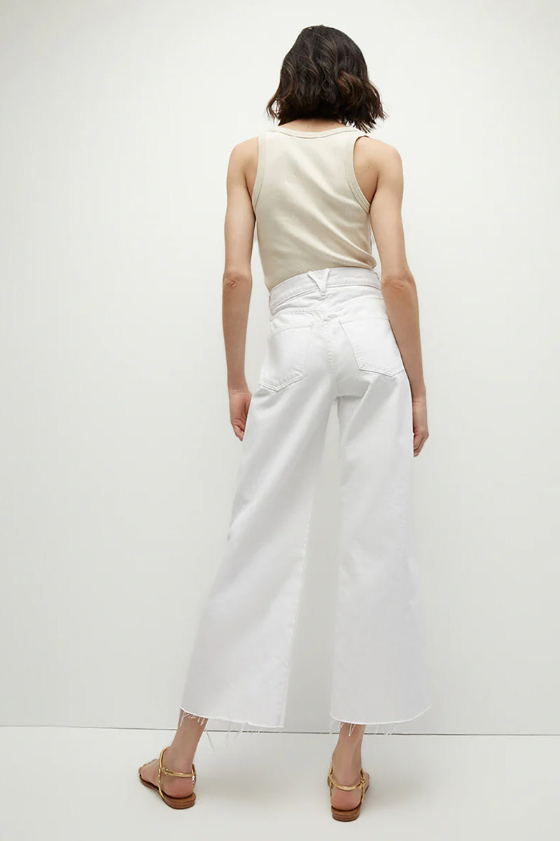 Taylor Cropped Wide-Leg Jean in White