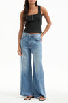 Kasey Mid Rise Wide-Leg Jean in Dusted Glare
