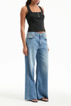 Kasey Mid Rise Wide-Leg Jean in Dusted Glare