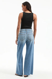 Kasey Mid Rise Wide-Leg Jean in Dusted Glare