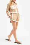 Mulberry Drawstring Short in Stone Khaki