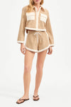 Mulberry Drawstring Short in Stone Khaki