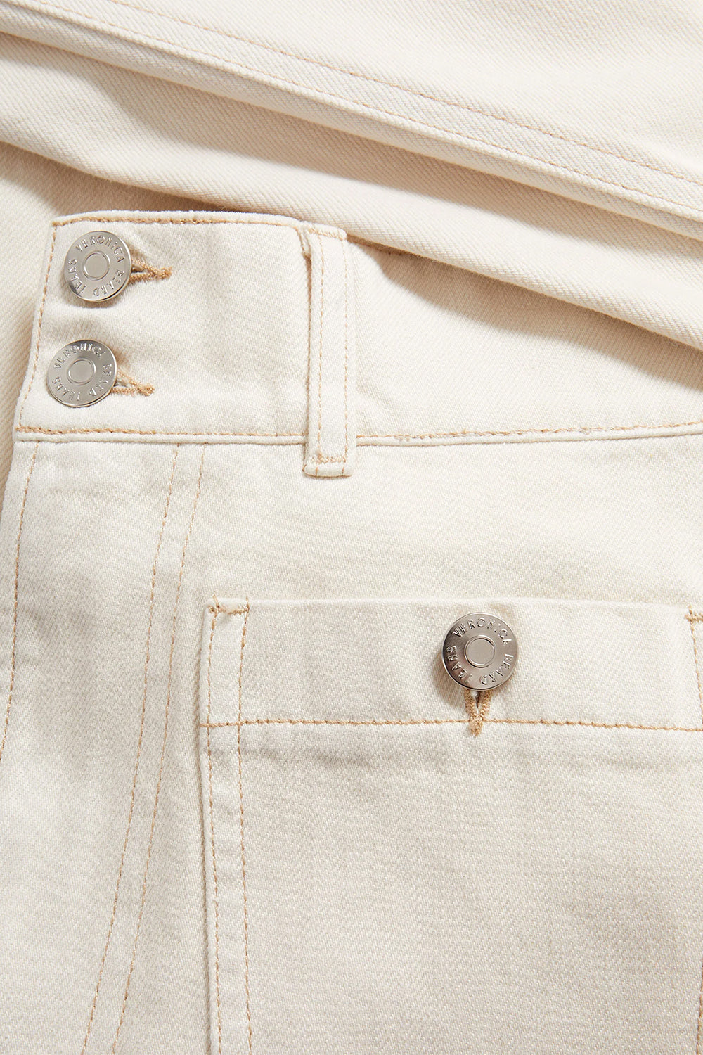 Taylor Patch-Pocket Wide-Leg Jean in Ecru