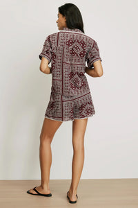 Tennison Bandana Short in Raisin Dove