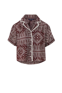 Ilene Button-Down Shirt in Raisin Dove