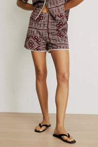 Tennison Bandana Short in Raisin Dove