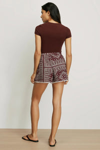 Tennison Bandana Short in Raisin Dove