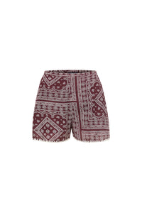 Tennison Bandana Short in Raisin Dove