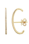 14K Yellow Gold Single Diamond Suspender Ear Cuff