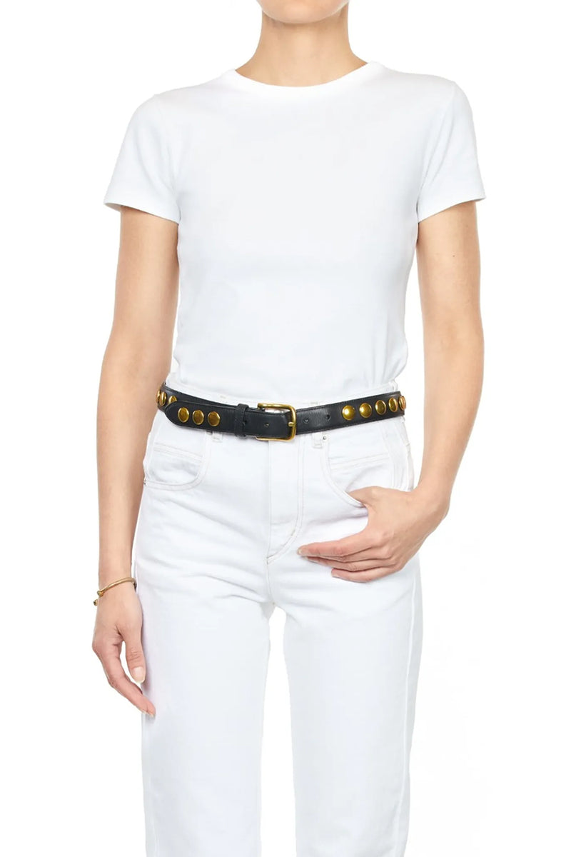 Ceinture Festival Belt in Noir Brass Cowskin