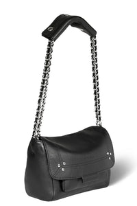 Lulu S in Noir Silver Calfskin