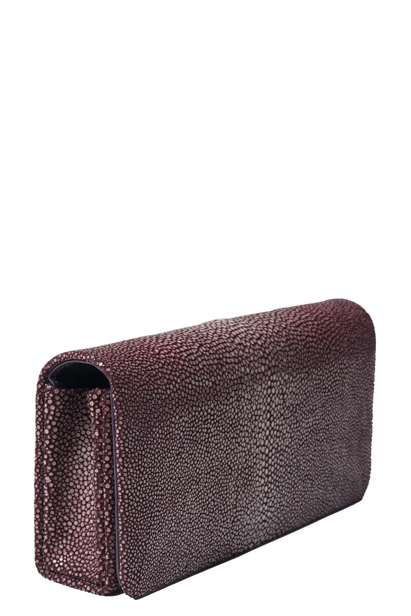 Mara Flat Bottom Clutch in Merlot