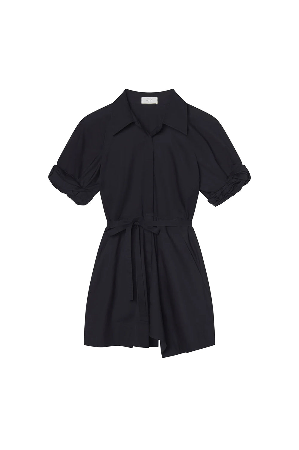 Julie Cotton Mini Shirtdress in Navy
