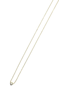 14K Yellow Gold White Topaz Heart Necklace