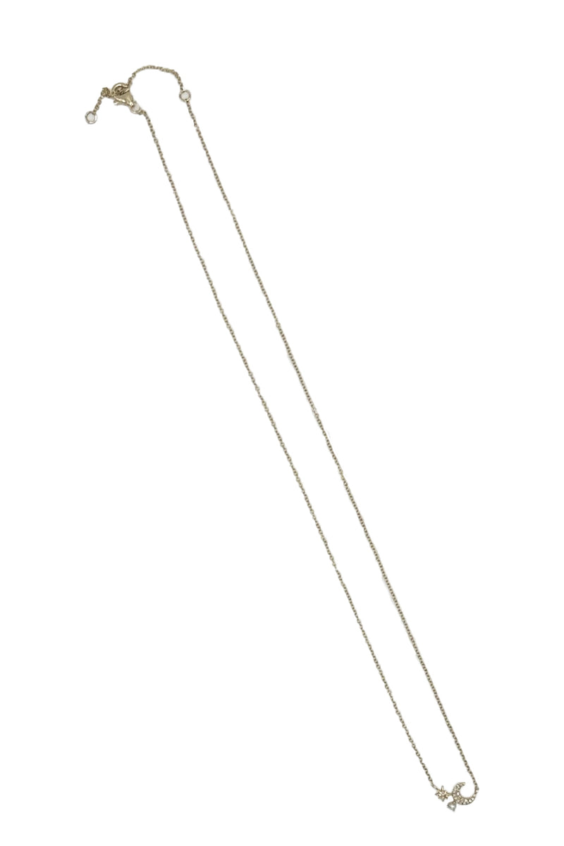 The Jen Collection 14K Yellow Gold Diamond Moon and Star Pearl Necklac ...