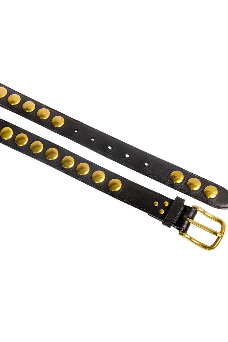 Ceinture Festival Belt in Noir Brass Cowskin