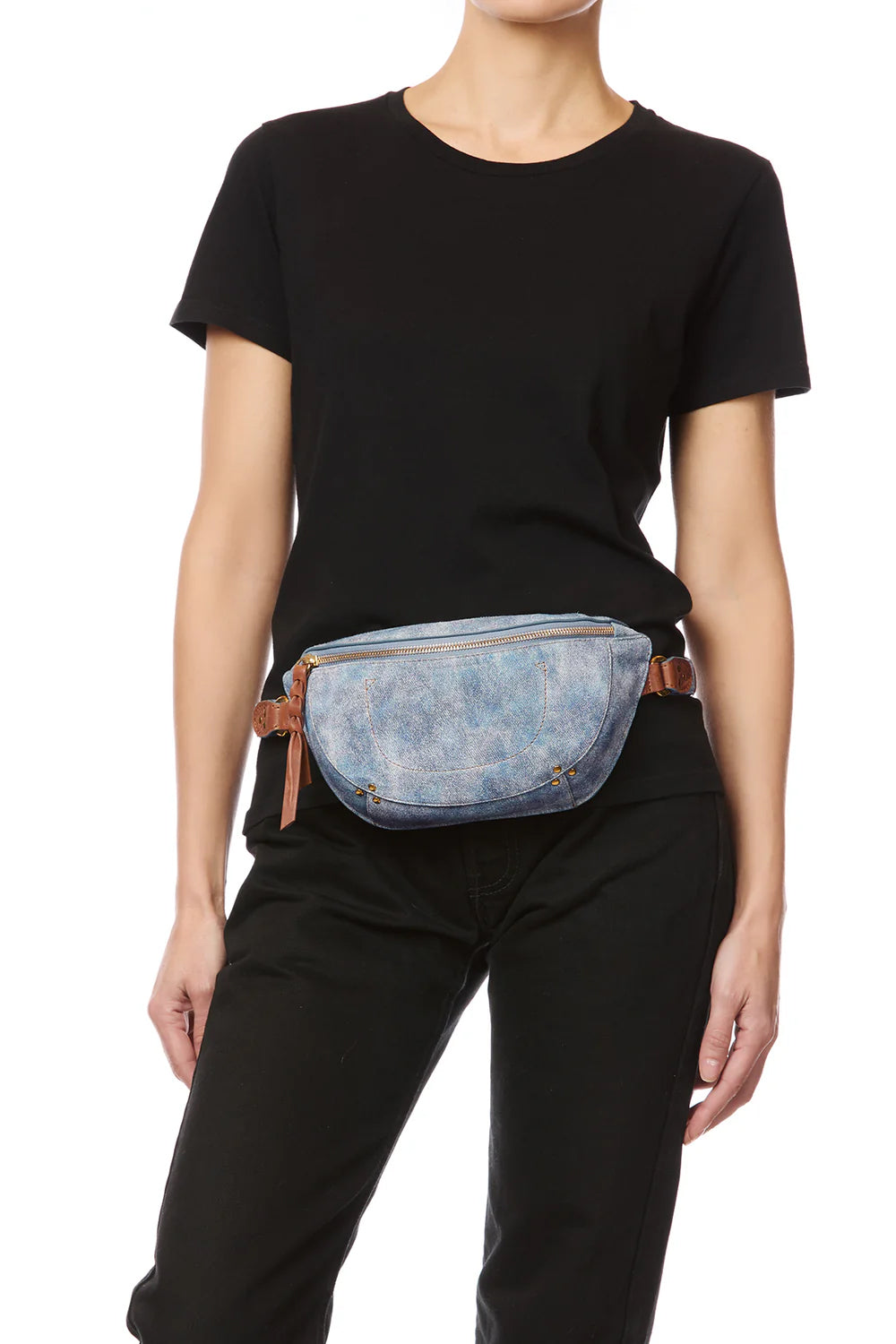 Lino Banane Belt Bag in Washed Jean's Split Suede