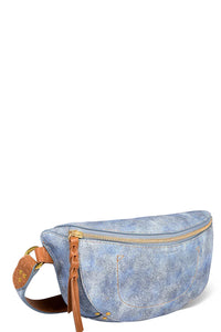 Lino Banane Belt Bag in Washed Jean's Split Suede