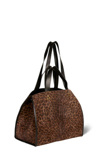 Leon M Tote in Imprimé Léopard Naturel Split Suede