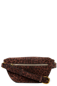 Lino Banane Belt Bag in Imprimé Léopard Naturel Split Suede