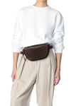 Lino Banane Belt Bag in Imprimé Léopard Naturel Split Suede