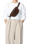 Lino Banane Belt Bag in Imprimé Léopard Naturel Split Suede