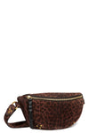 Lino Banane Belt Bag in Imprimé Léopard Naturel Split Suede
