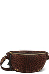 Lino Banane Belt Bag in Imprimé Léopard Naturel Split Suede