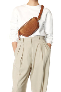 Lino Banane Belt Bag in Split Suede Caramel