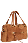 Lucky Bowling Bag in Caramel Split Suede