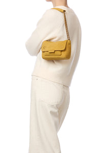 Lulu S in Imprimé Croco Moutarde Taurillon