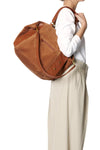 Roger Tote in Split Suede Caramel