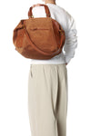 Roger Tote in Split Suede Caramel