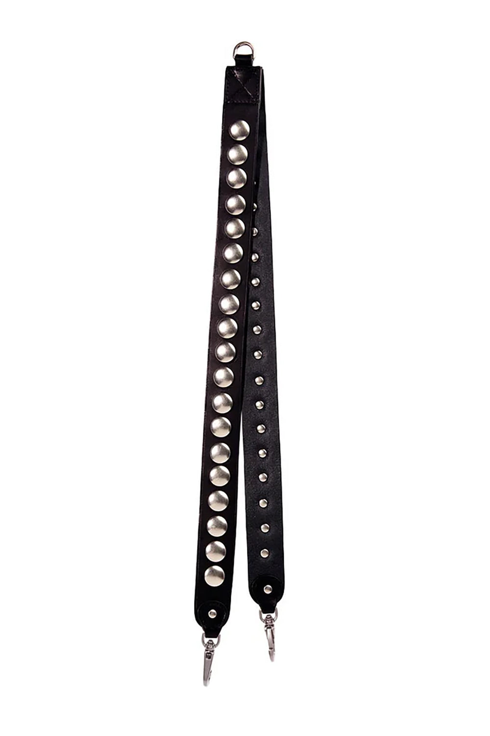 Bandoulière Festival Strap in Noir Silver Cowskin
