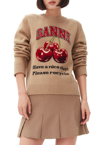 Camel Graphic Cherry Sweater