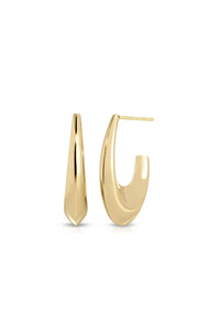 Knife Edge Hoop Earrings in 14k Yellow Gold