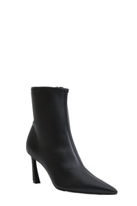 Katya Leather Stretch Ankle Boot in Black