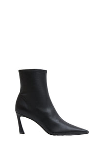 Katya Leather Stretch Ankle Boot in Black
