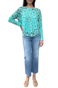 Mela Bandana Bico Sweater in Vert Turquoise