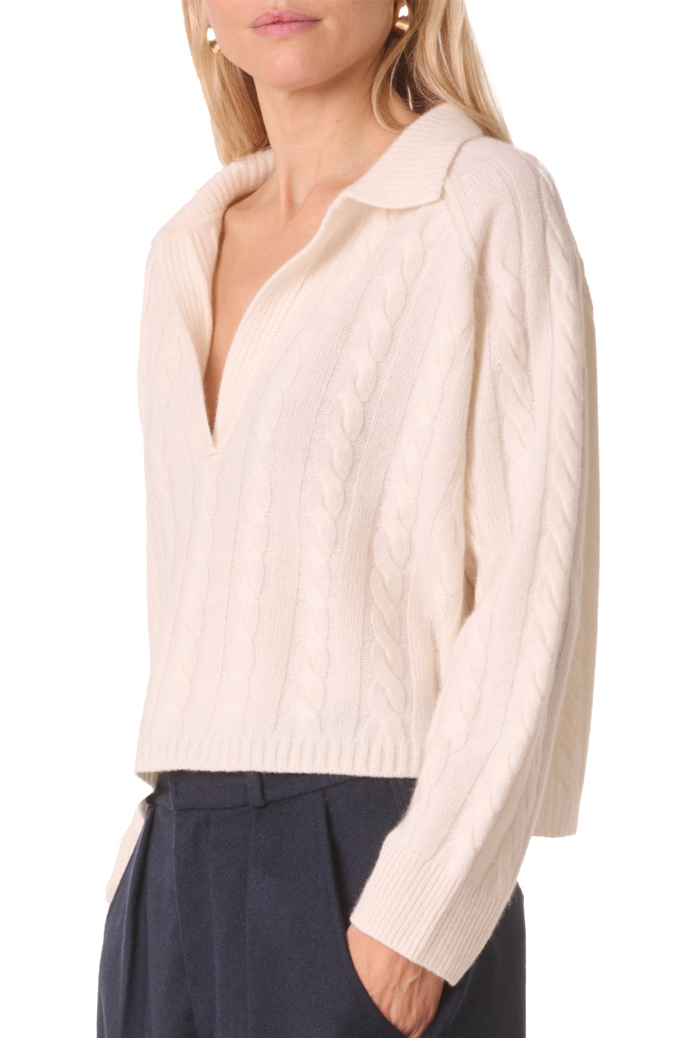 Aenora Cable Polo in Blanc
