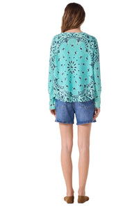 Mela Bandana Bico Sweater in Vert Turquoise