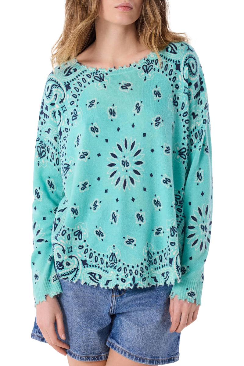 Mela Bandana Bico Sweater in Vert Turquoise