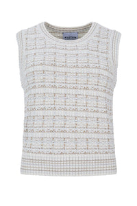 Gia Tweed Sweater in Blanc
