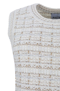 Gia Tweed Sweater in Blanc