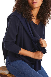 Mela Sweater in Marine Fonce