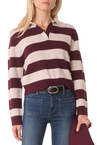 Royce Stripe Sweater in Bordeaux