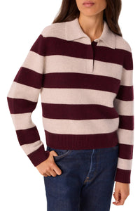 Royce Stripe Sweater in Bordeaux