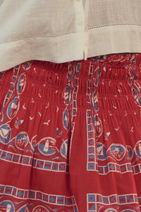 The Canary Skirt in Red Sailboat Bandana