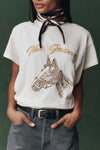 The Boxy Crew Tee with Horse Embroidery