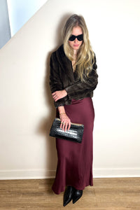 Davy Faux Fur Jacket in  Dark Java Striped Fur